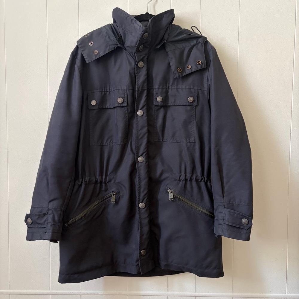 Burberry London Buckley Di Layered Black Check Lined Coat Size Medium